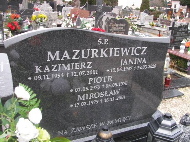 Mirosław Mazurkiewicz 1979 Prochowice - Grobonet - Wyszukiwarka osób pochowanych