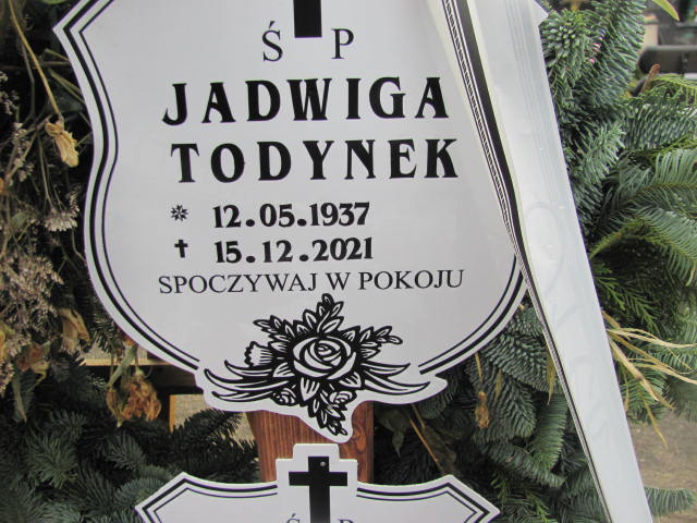 Jadwiga Todynek 1937 Prochowice - Grobonet - Wyszukiwarka osób pochowanych