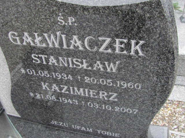 Stanisław Gałwiaczek 1934 Prochowice - Grobonet - Wyszukiwarka osób pochowanych