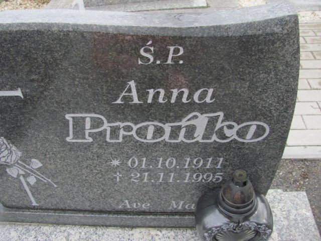 Anna Prońko 1911 Prochowice - Grobonet - Wyszukiwarka osób pochowanych