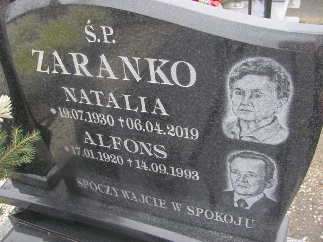 Natalia Zaranko 1930 Prochowice - Grobonet - Wyszukiwarka osób pochowanych